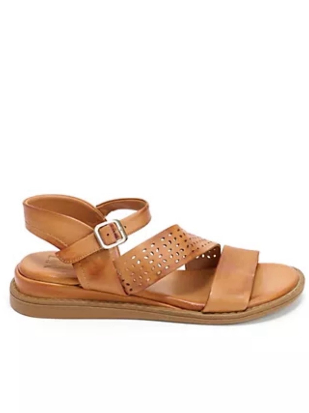 NEW Miz Mooz Women Sz 11 Leather Adjustable Low Wedge Sandals Brown Hazel Brandy - Picture 2 of 6